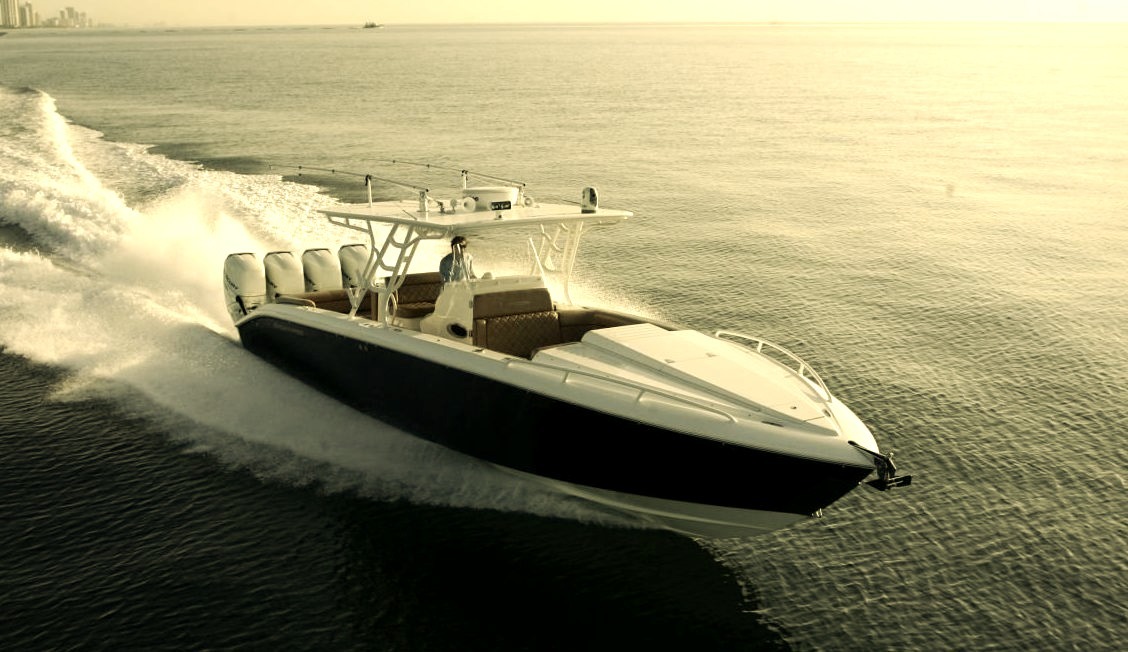Luxury Yacht Powering Through the Ocean