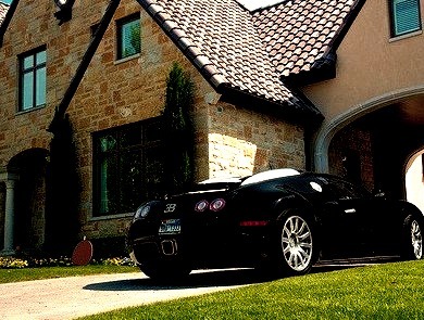 Bugatti Outside of a Mansion