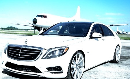 2014 White Mercedes Benz S Class And A Private Plane